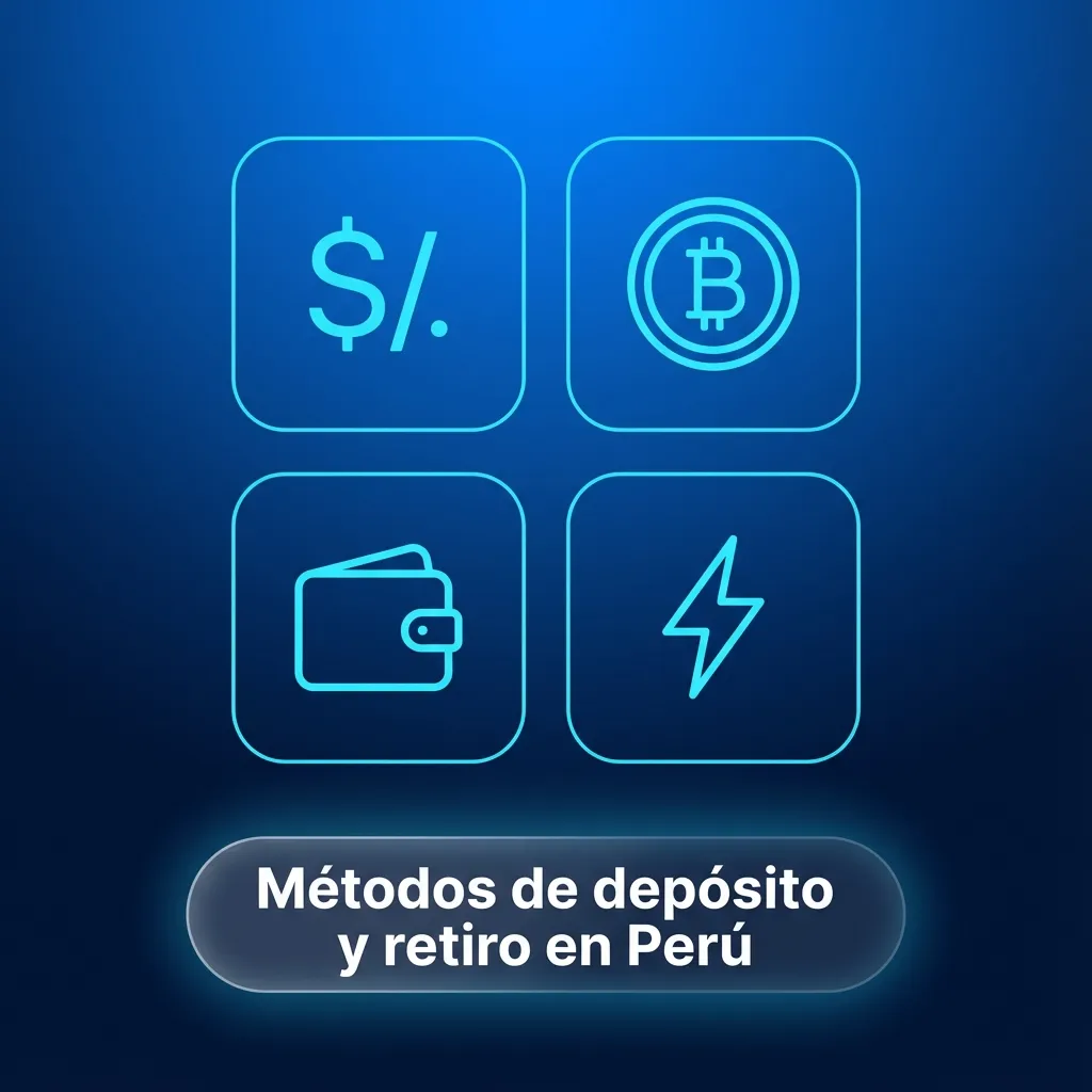 Íconos de métodos de pago en Perú: billeteras QR, criptomonedas, Airtm, transferencias, bancos y apps como Yape.
