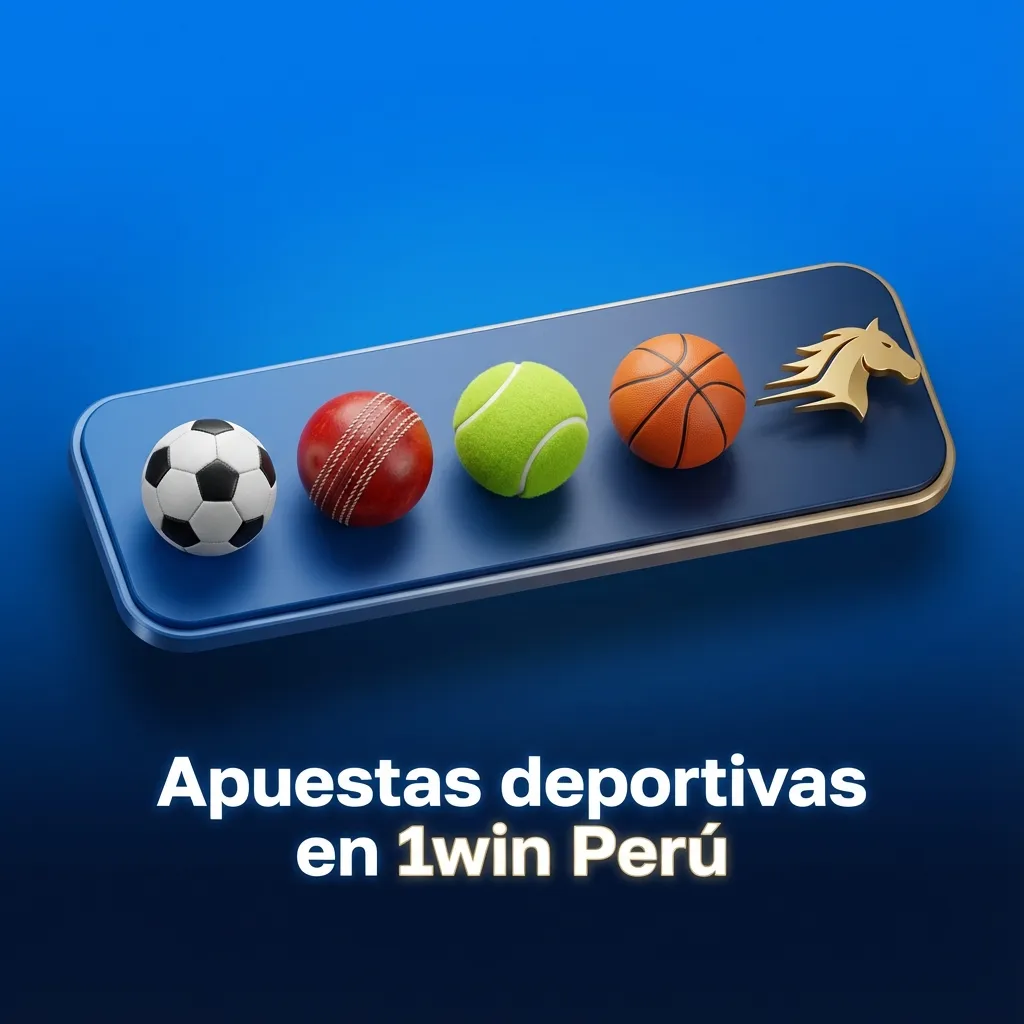 Interfaz de 1win Perú mostrando apuestas deportivas en vivo y pre‑partido en fútbol, tenis, básquet, eSports y más deportes