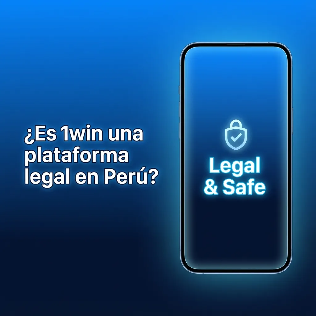Infografía en español que explica que 1win opera legalmente en Perú con licencia internacional y opciones de juego responsable