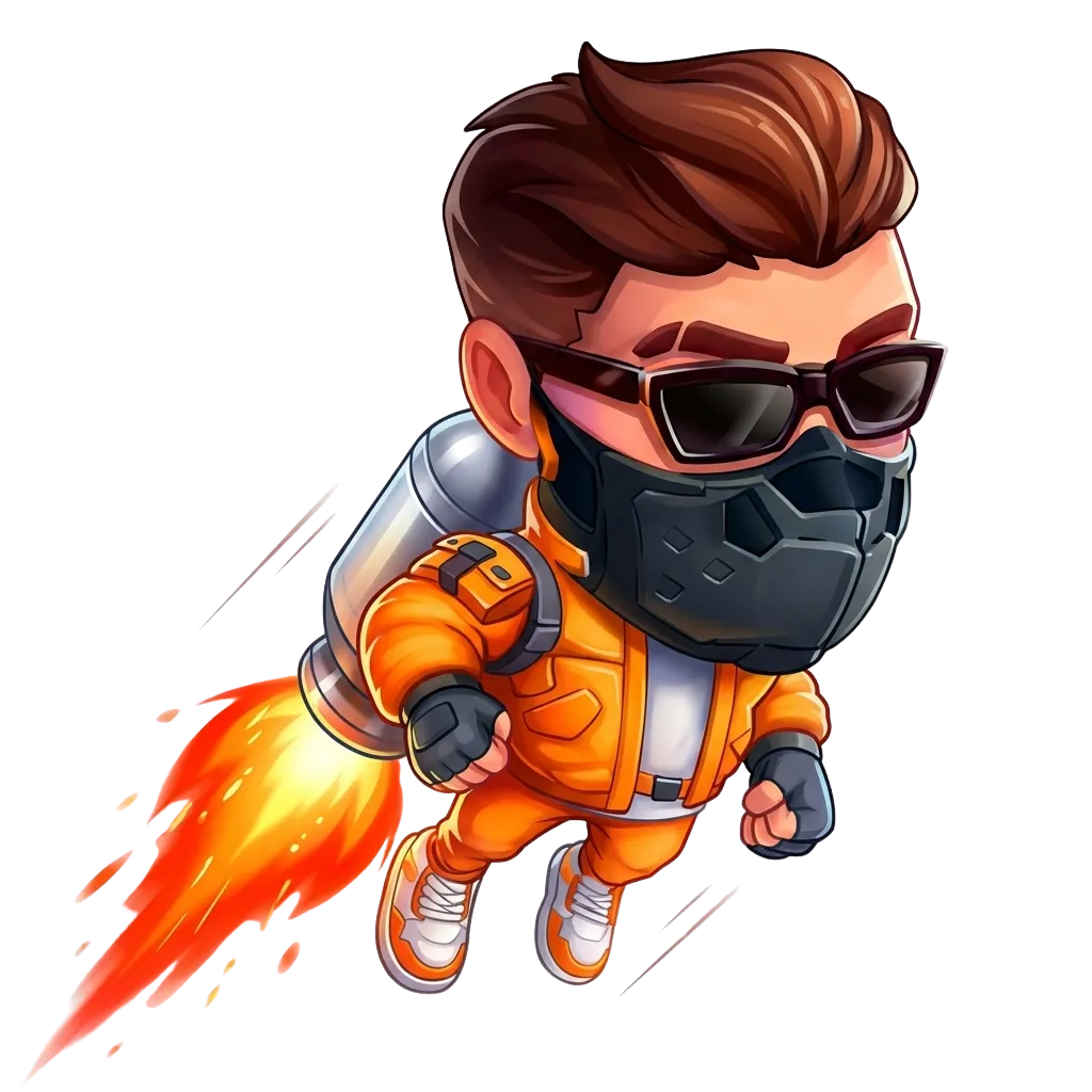 Captura de Lucky Jet de 1win mostrando al personaje con jetpack, multiplicador en aumento y opciones de apuesta en pantalla