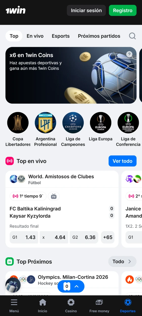 Encuentra las mejores cuotas en la sección de deportes de la app de 1win.