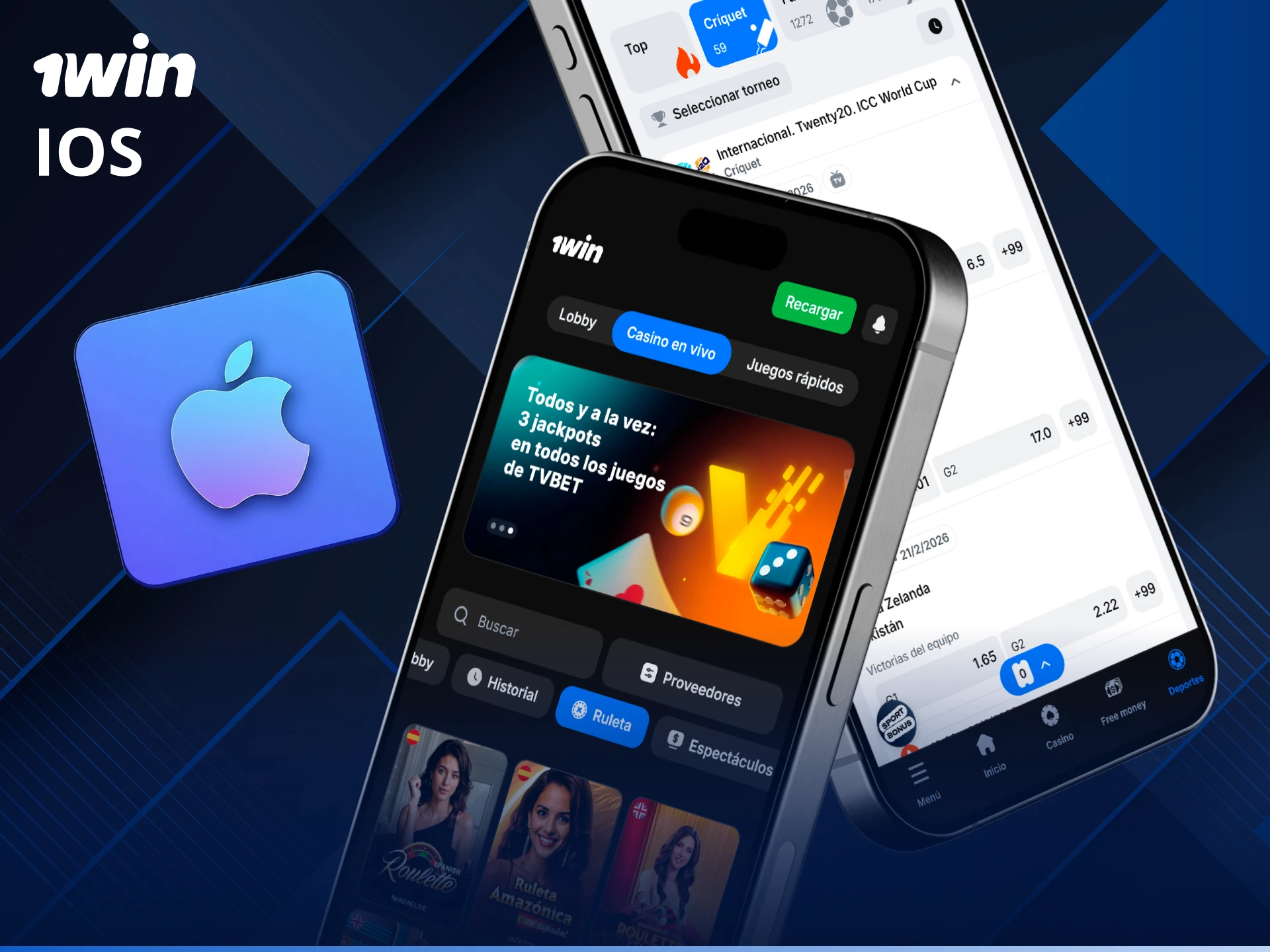 Instala la versión de 1win para iOS para una experiencia móvil optimizada.