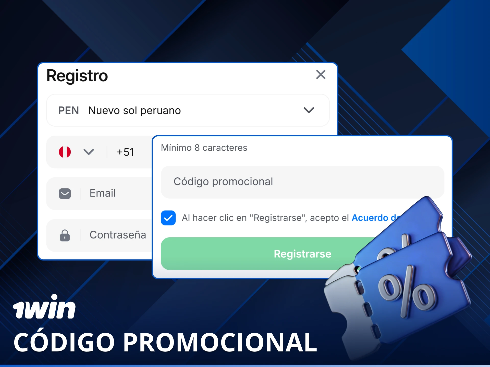 Introduce tu código promocional en 1win para desbloquear beneficios exclusivos.