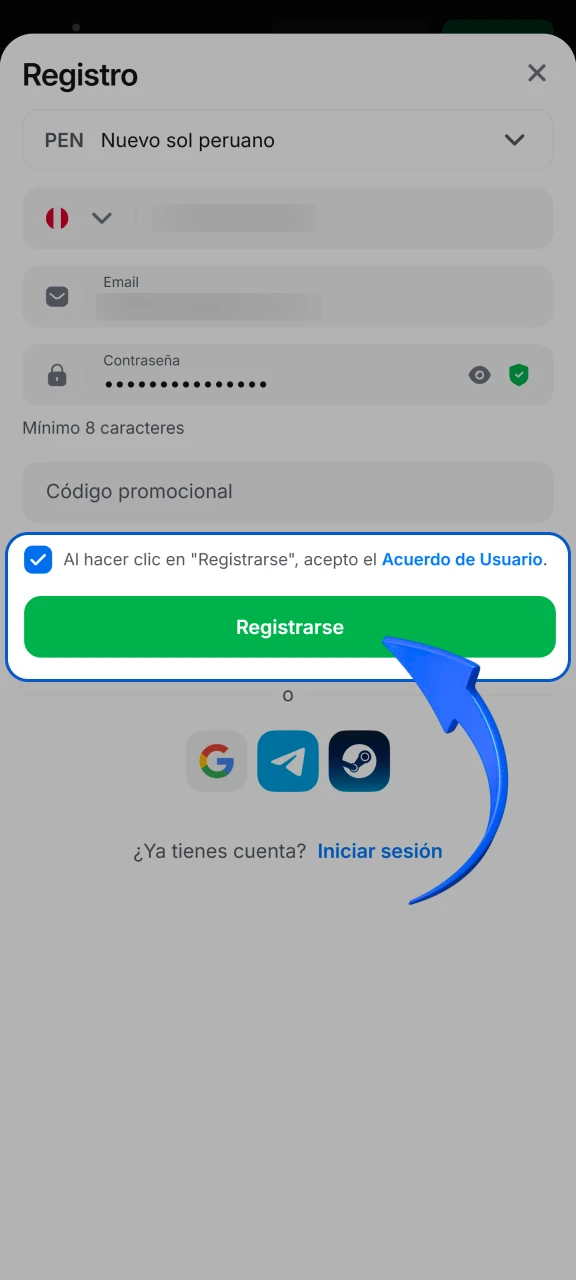 Confirma tu registro para activar tu perfil y empezar a jugar en 1win.