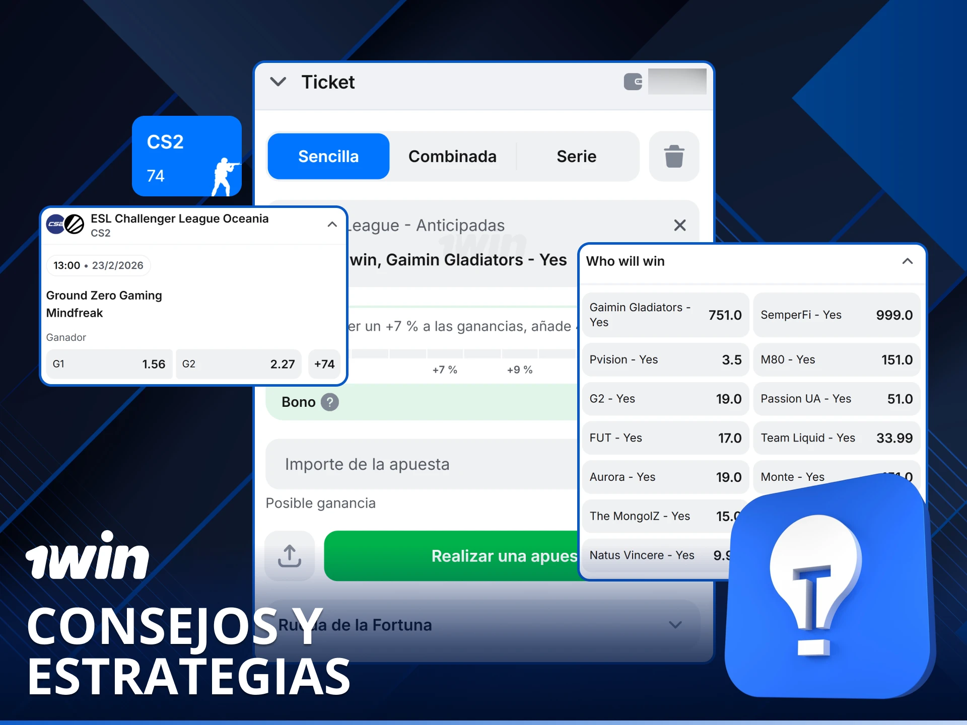 Sigue nuestros consejos y estrategias para ganar más apostando a CS2 en 1win.