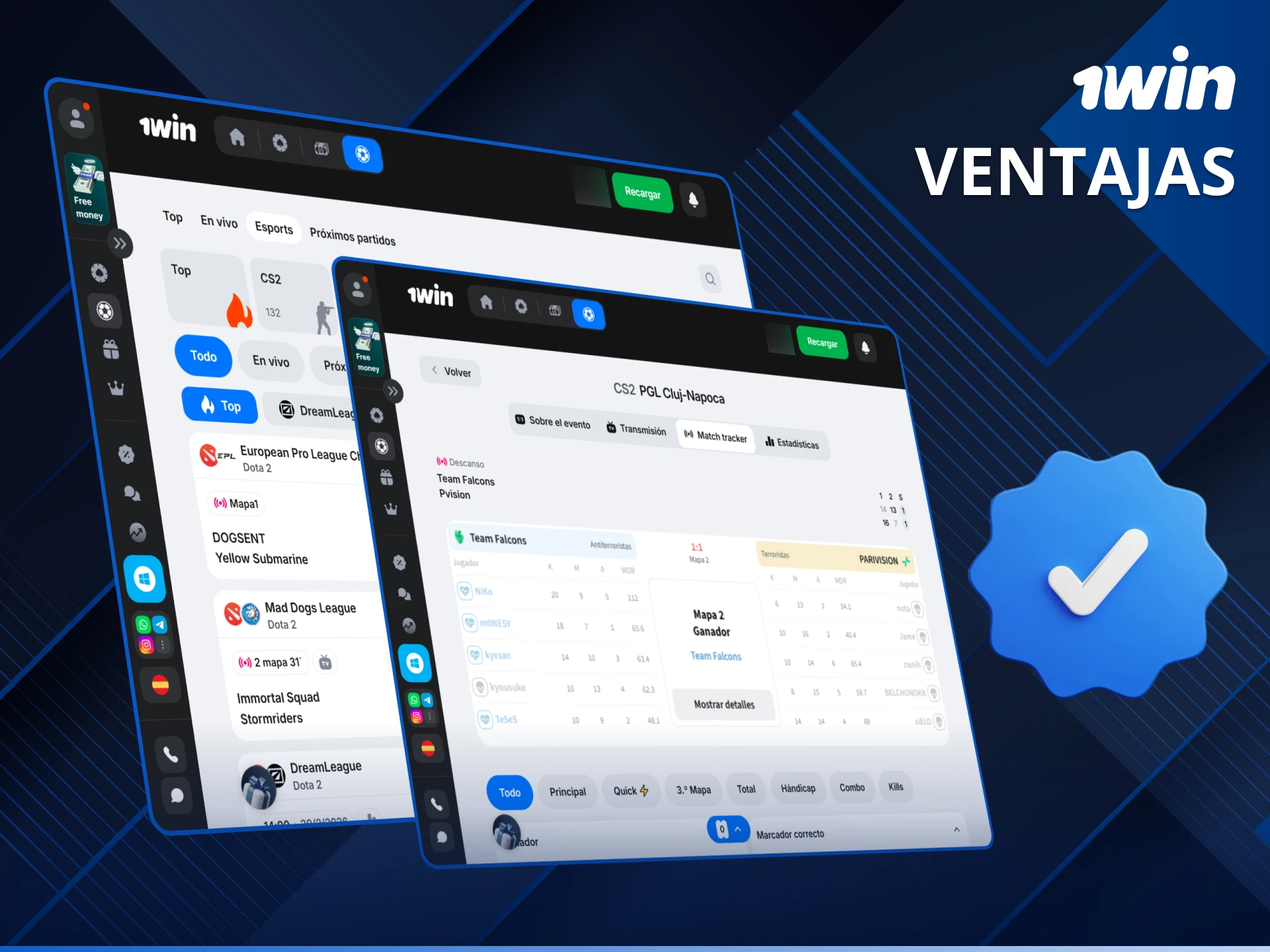 Conoce las ventajas de apostar en E-Sports en 1win Perú, como streaming en vivo.