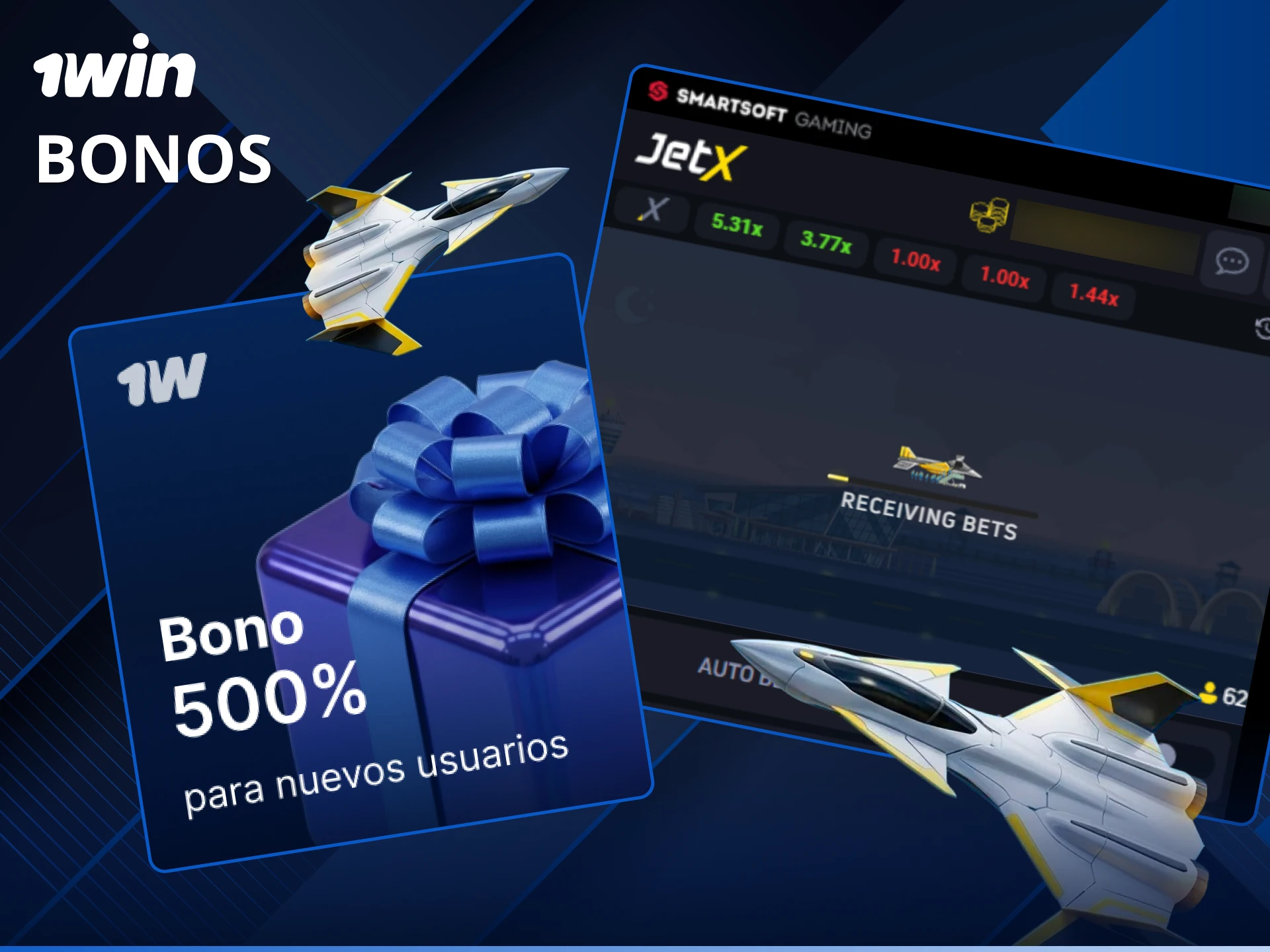 Obtén un bono para el juego JetX de 1win y aumenta tu saldo para nuevas apuestas.