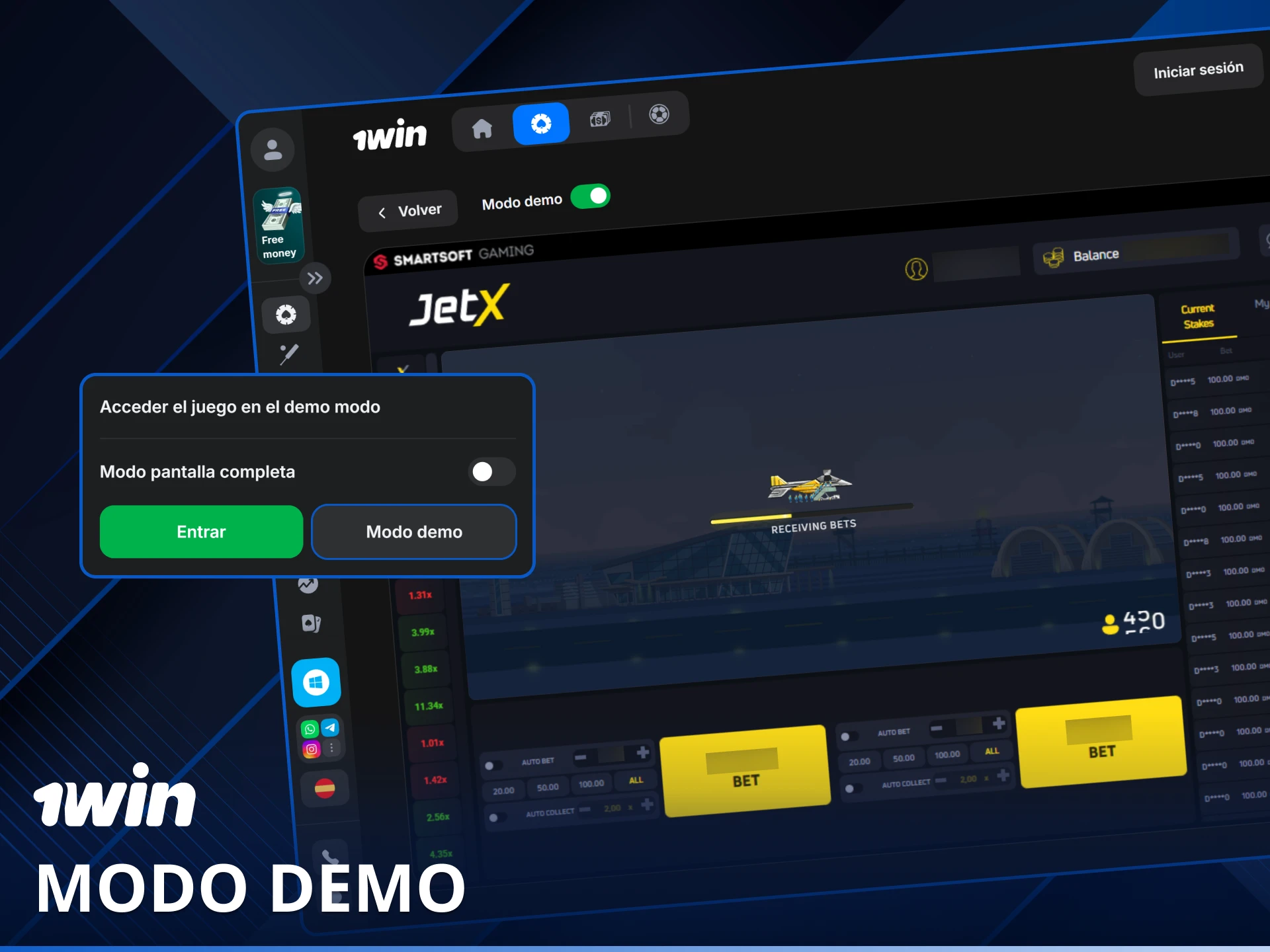 Prueba el modo demo JetX en 1win para familiarizarse con el juego sin apostar dinero real.