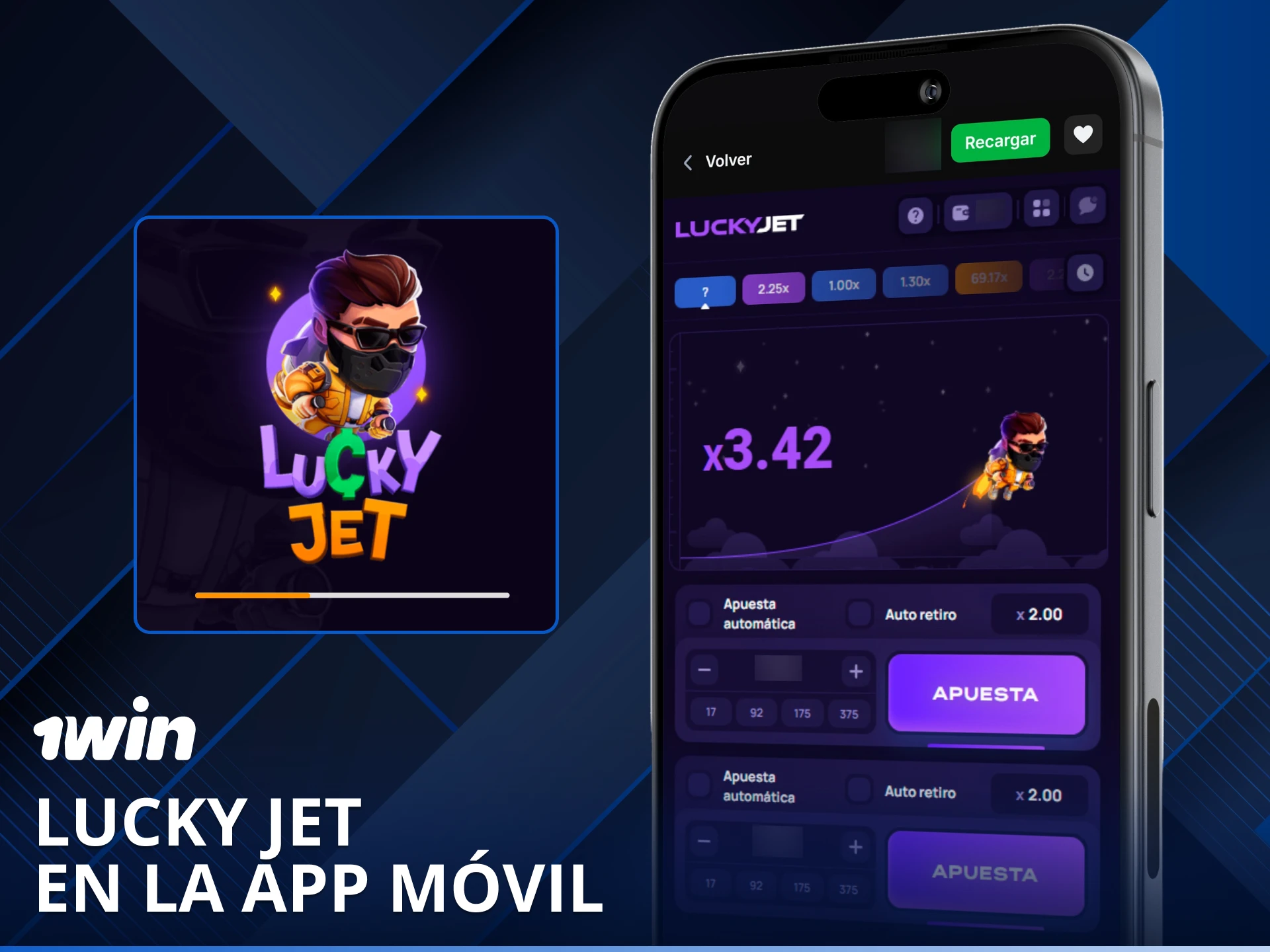 Descarga la app móvil de 1win para jugar Lucky Jet desde cualquier lugar en Perú.