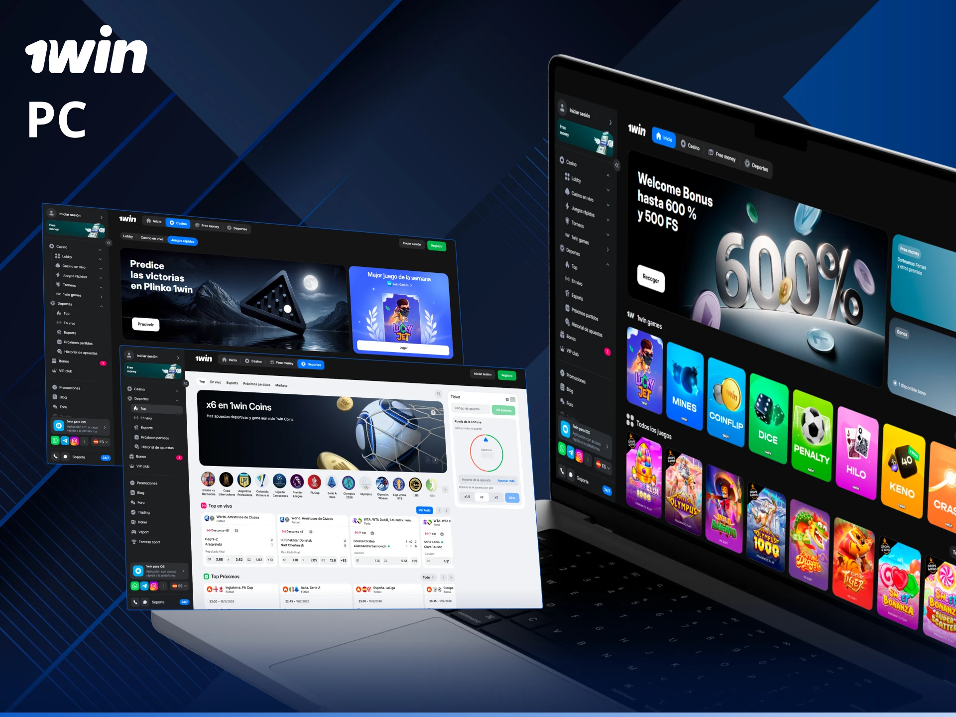 Utiliza la aplicación de 1win para PC para una mejor experiencia de casino.