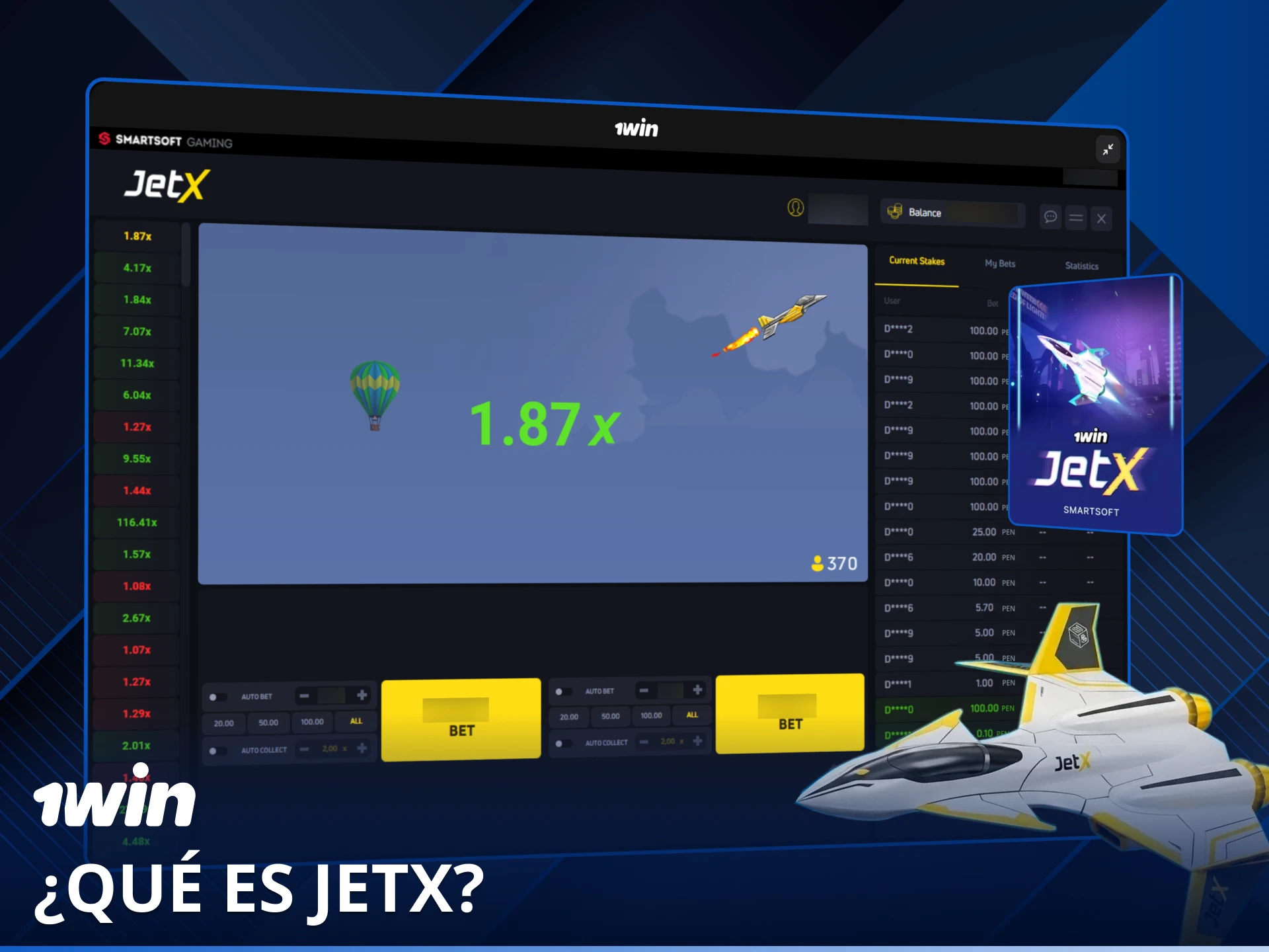 Descubre qué es JetX y cómo ganar con el ascenso del cohete en 1win.