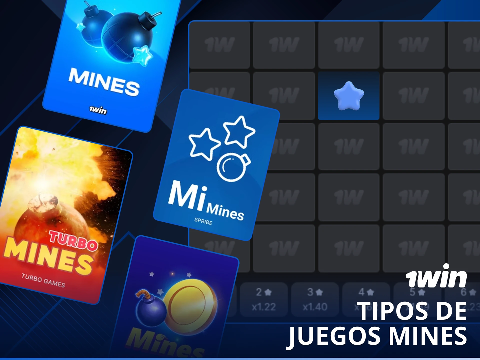 Explora los diferentes tipos de juegos Mines disponibles en 1win para usuarios de Perú.