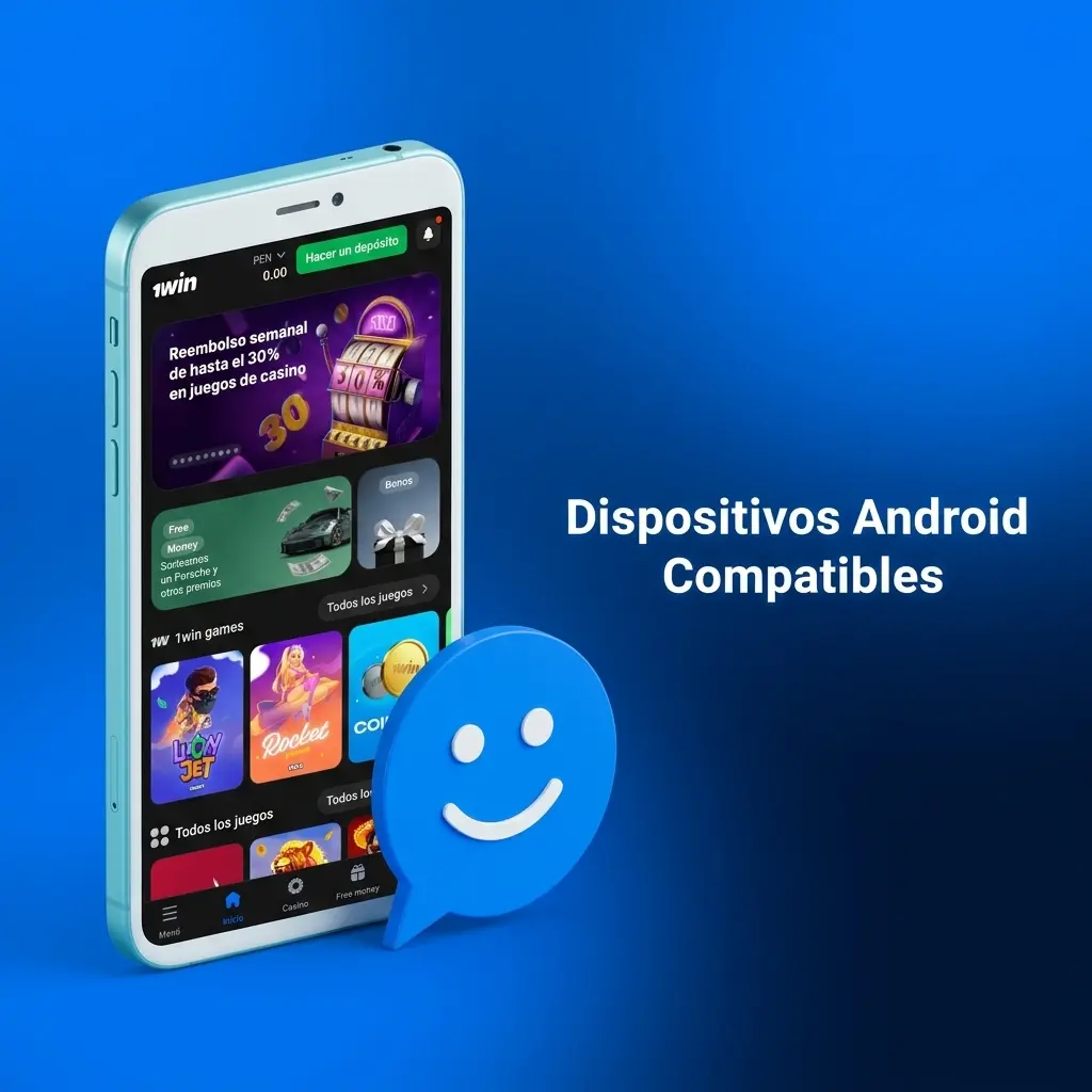 Dispositivos Android compatibles con la app 1win en Perú: Samsung, Xiaomi, Motorola, OPPO, Huawei y más