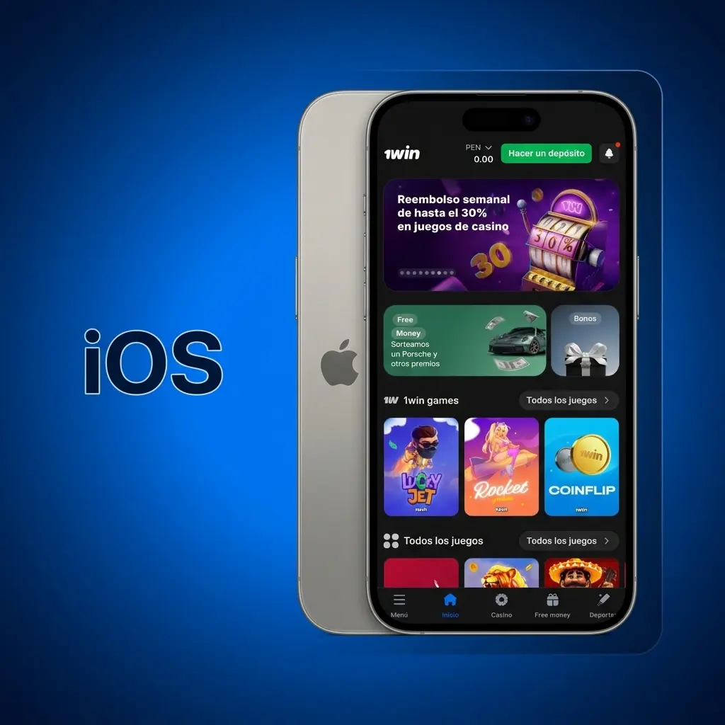Instalación de la app 1win en iOS desde App Store en iPhone y iPad con iOS 12.0 o superior