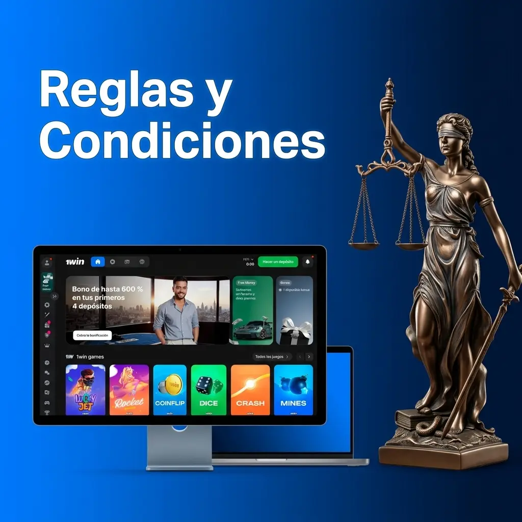 Reglas y condiciones de uso de 1win Perú: requisitos de edad, cuentas, bonos y retiros verificados.