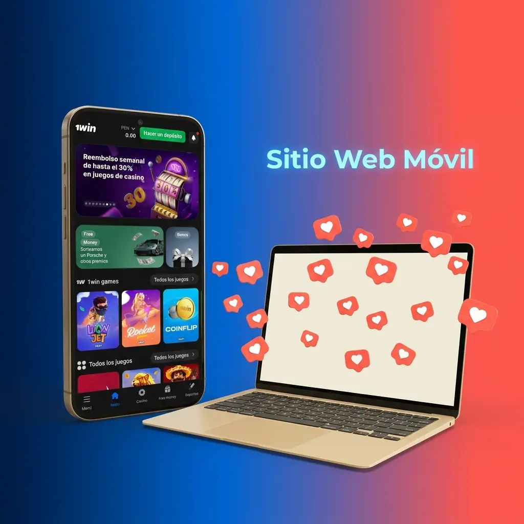 Sitio web móvil de 1win adaptado para smartphones y tablets con apuestas, casino y promociones sin descargar apps.