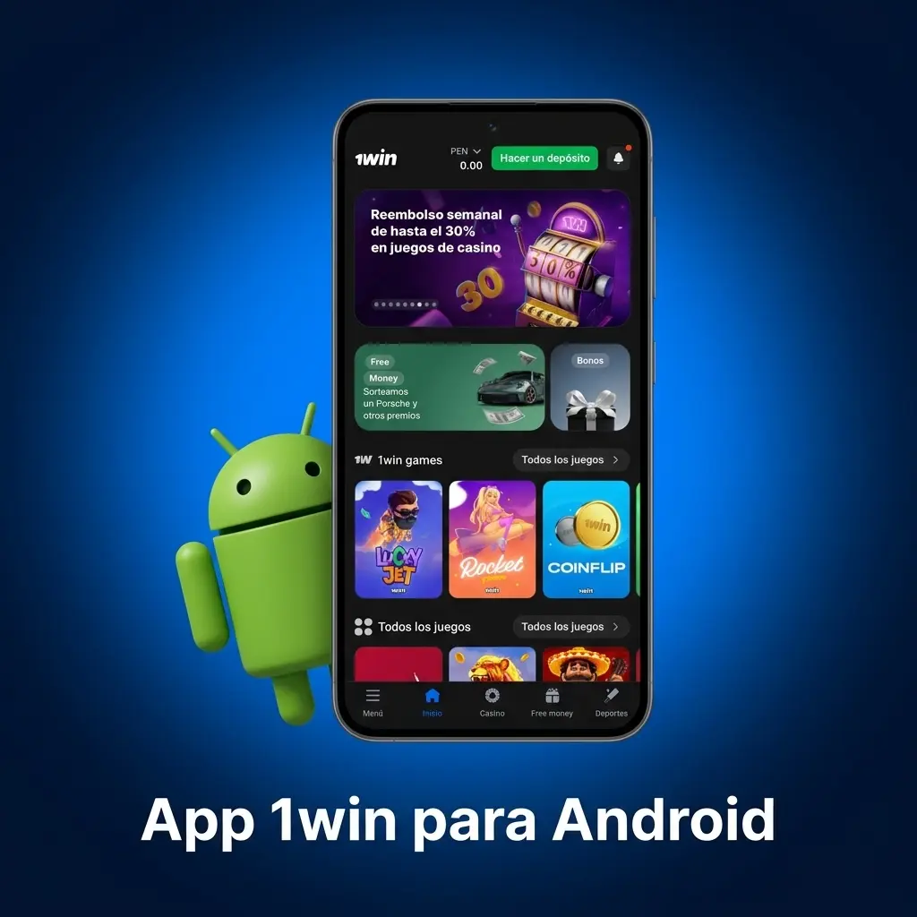 Aplicación 1win para Android con acceso a apuestas móviles y juegos de casino desde cualquier lugar
